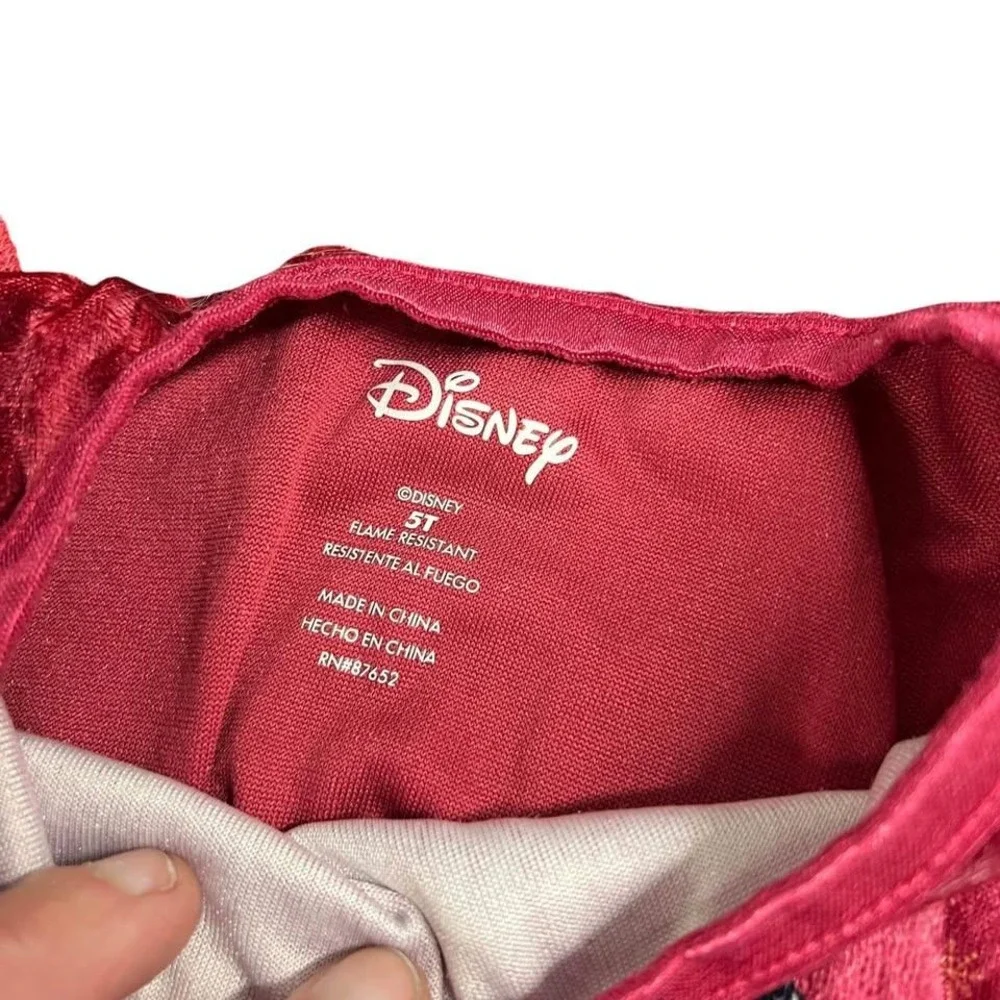 Disney Princess Holiday Crushed Velour Plaid fantasy Nightgown Size 5T Pajamas